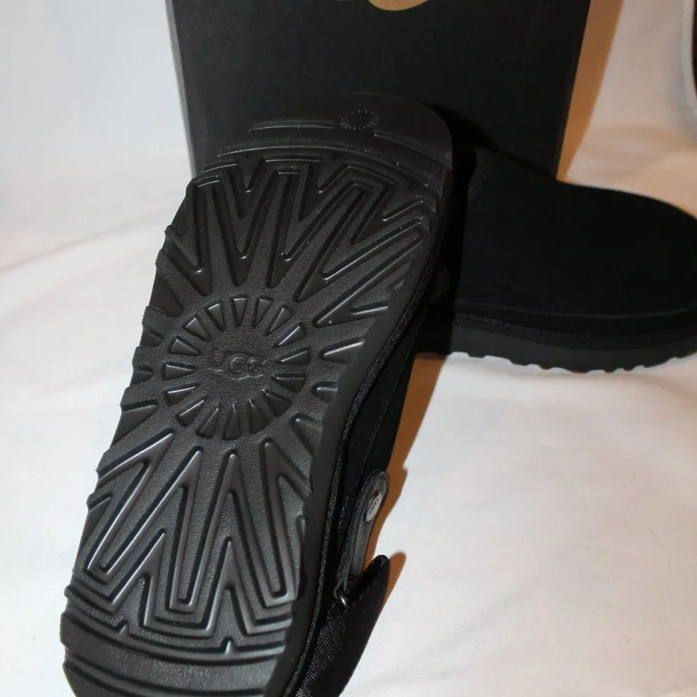 NIB MEN'S UGG‎ SUEDE GOLDENCOAST CLOG SLIPPERS BLACK